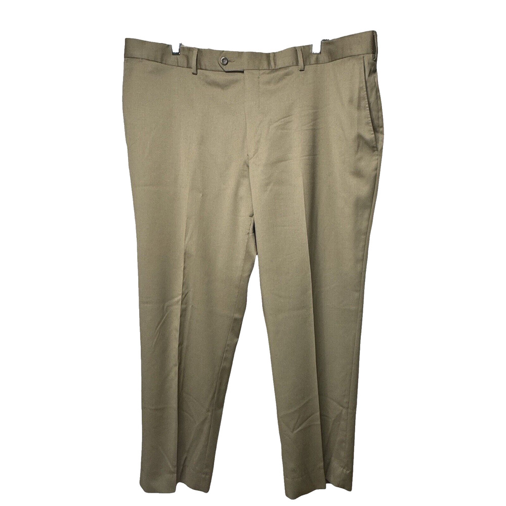 Coppley Dress Pants Mens 42R Khaki Loro Piana Wool Super 130s Four Seasons Italy